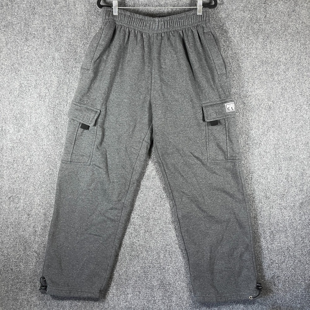 Pro Club Heavyweight Sweatpants Gray Cargo Pants Mens Size XL #2519